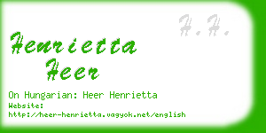 henrietta heer business card